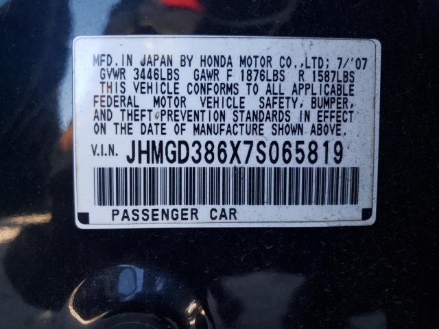 JHMGD386X7S065819 - 2007 HONDA FIT S Qara foto 13