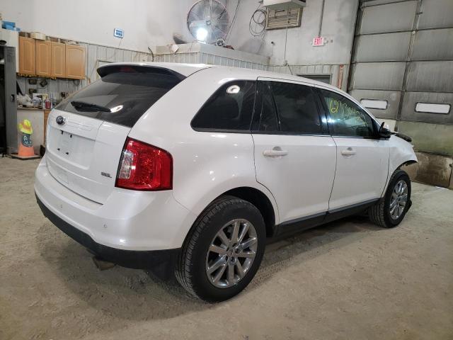 2FMDK3JC0DBB82238 - 2013 FORD EDGE SEL WHITE photo 3