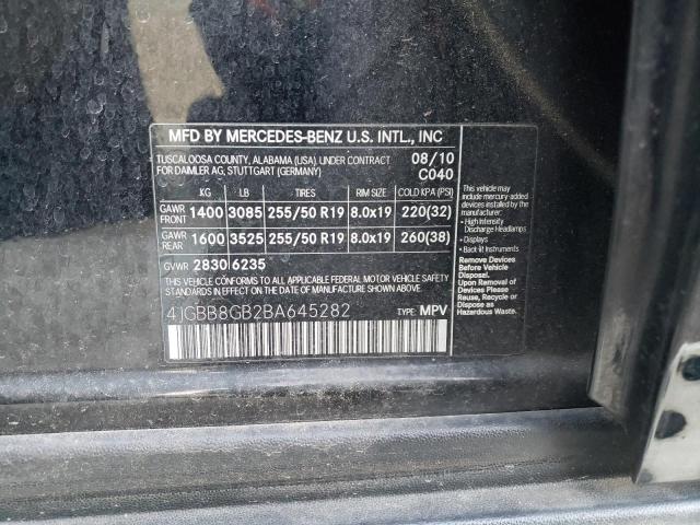 4JGBB8GB2BA645282 - 2011 MERCEDES-BENZ ML 350 4MA BLACK photo 13