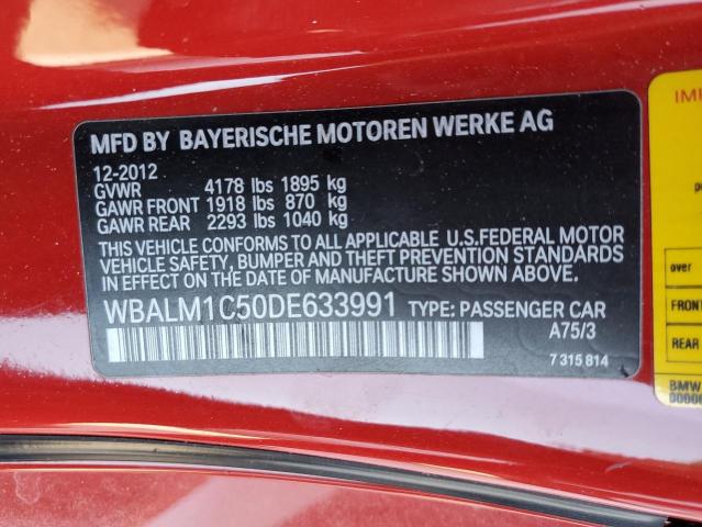 WBALM1C50DE633991 - 2013 BMW Z4 SDRIVE3 RED photo 12