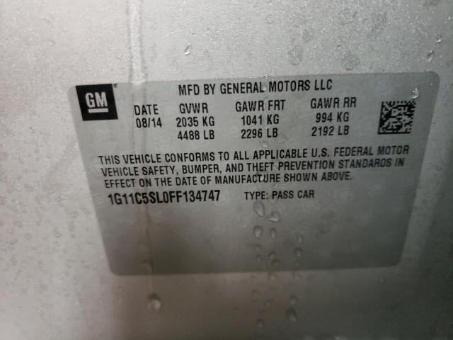 1G11C5SL0FF134747 - 2015 CHEVROLET MALIBU 1LT ვერცხლისფერი ფოტო 10