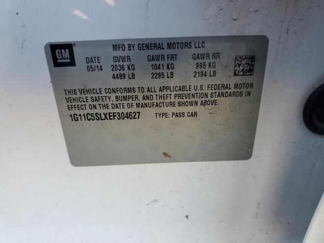 1G11C5SLXEF304627 - 2014 CHEVROLET MALIBU 1LT 白色 照片 12