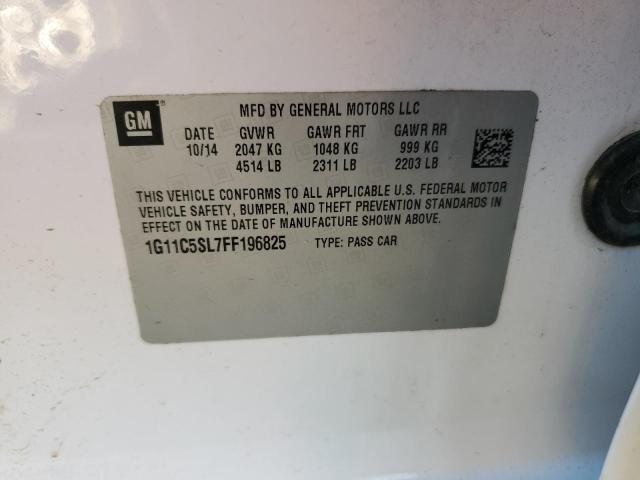 1G11C5SL7FF196825 - 2015 CHEVROLET MALIBU 1LT 白色 照片 12