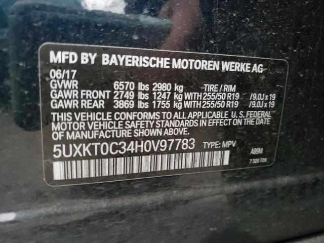 5UXKT0C34H0V97783 - 2017 BMW X5 XDR40E BLUE photo 13