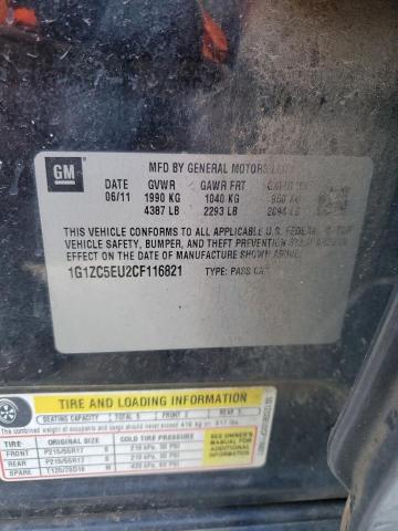 1G1ZC5EU2CF116821 - 2012 CHEVROLET MALIBU 1LT 黑色 照片 12