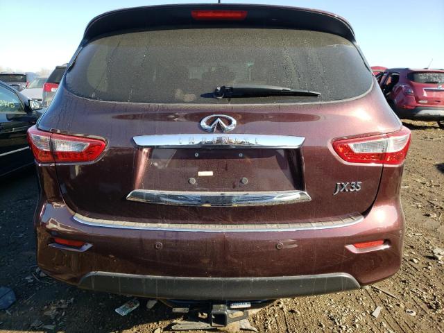 5N1AL0MM8DC312723 - 2013 INFINITI JX35 BURGUNDY photo 6