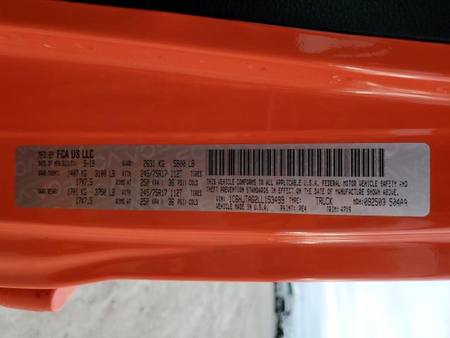 1C6HJTAG2LL153499 - 2020 JEEP GLADIATOR ORANGE photo 12