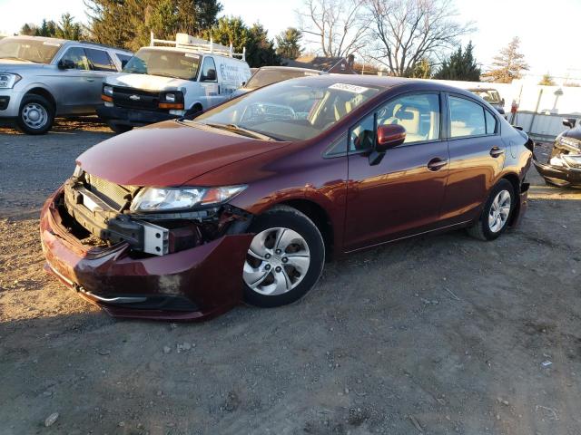 19XFB2F52FE215723 - 2015 HONDA CIVIC LX BURGUNDY photo 1