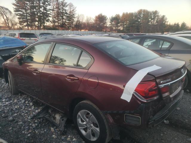 19XFB2F52FE215723 - 2015 HONDA CIVIC LX BURGUNDY photo 2