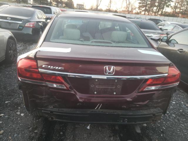 19XFB2F52FE215723 - 2015 HONDA CIVIC LX BURGUNDY photo 6