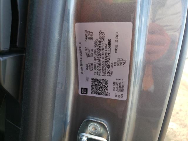 1GCHSCEA3N1156860 - 2022 CHEVROLET COLORADO L GRAY photo 12