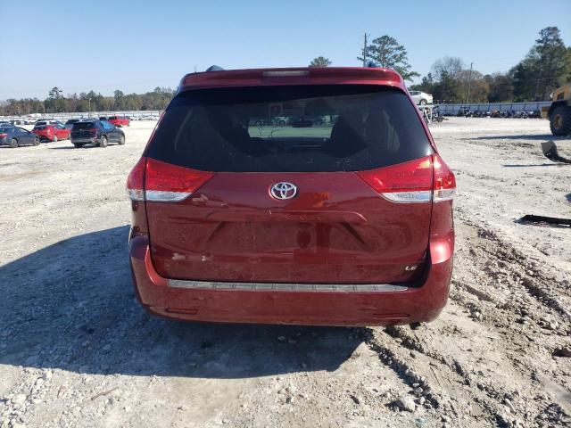 5TDKK3DC7CS246277 - 2012 TOYOTA SIENNA LE RED photo 6