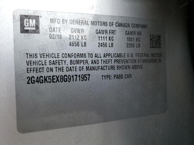 2G4GK5EX8G9171957 - 2016 BUICK REGAL SILVER photo 12