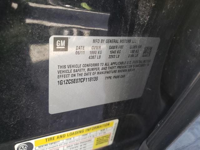 1G1ZC5E07CF118139 - 2012 CHEVROLET MALIBU 1LT 黑色 照片 12