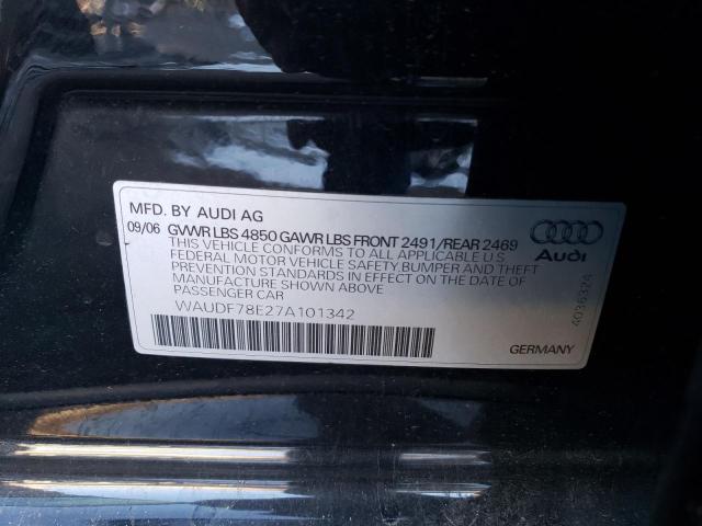 WAUDF78E27A101342 - 2007 AUDI A4 2.0T QU BLACK photo 12