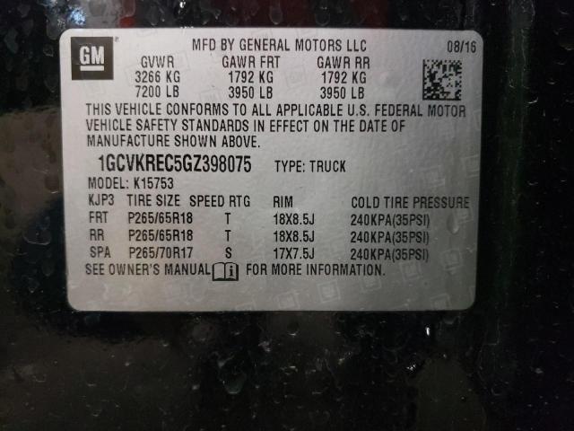 1GCVKREC5GZ398075 - 2016 CHEVROLET SILVRDO LS BLACK photo 14