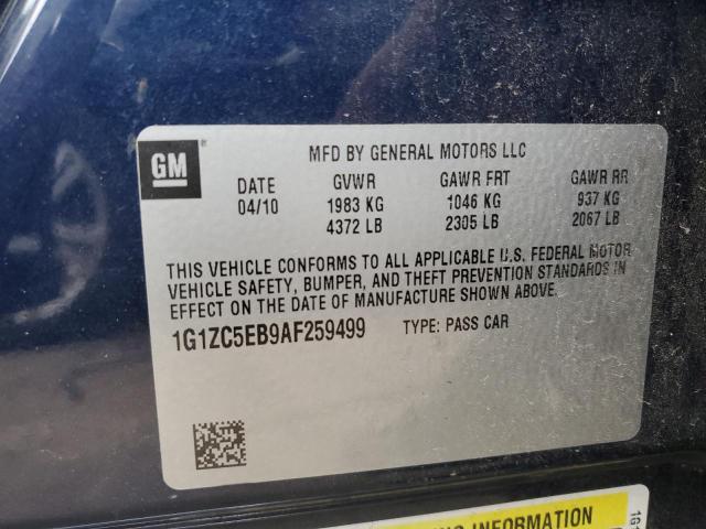 1G1ZC5EB9AF259499 - 2010 CHEVROLET MALIBU 1LT 蓝色 照片 12