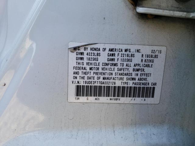 19UDE2F77GA002126 - 2016 ACURA ILX PREMIU WHITE photo 12