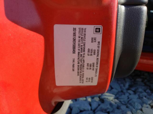 2G1WX12K5Y9380456 - 2000 CHEVROLET MONTE CARL 红色 照片 12