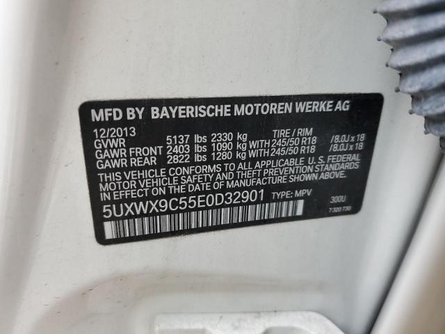 5UXWX9C55E0D32901 - 2014 BMW X3 XDRIVE2 WHITE photo 12