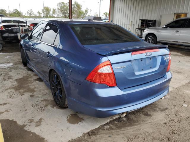 3FAHP0KC3AR106083 - 2010 FORD FUSION SPO BLUE photo 2