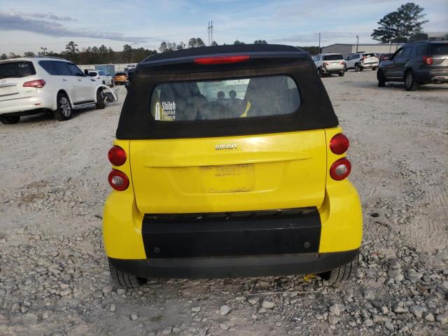 WMEEK31X38K138002 - 2008 SMART FORTWO PAS YELLOW photo 6