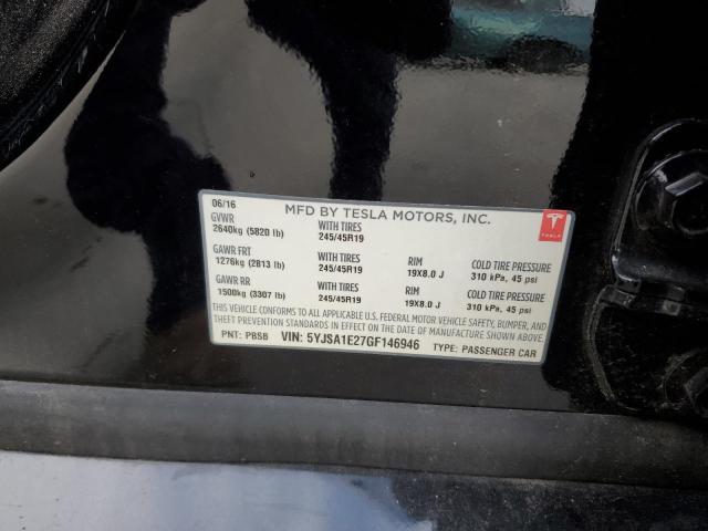 5YJSA1E27GF146946 - 2016 TESLA MODEL S Negro foto 13