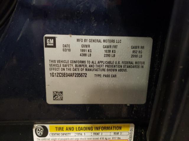 1G1ZC5E04AF205672 - 2010 CHEVROLET MALIBU 1LT 蓝色 照片 12