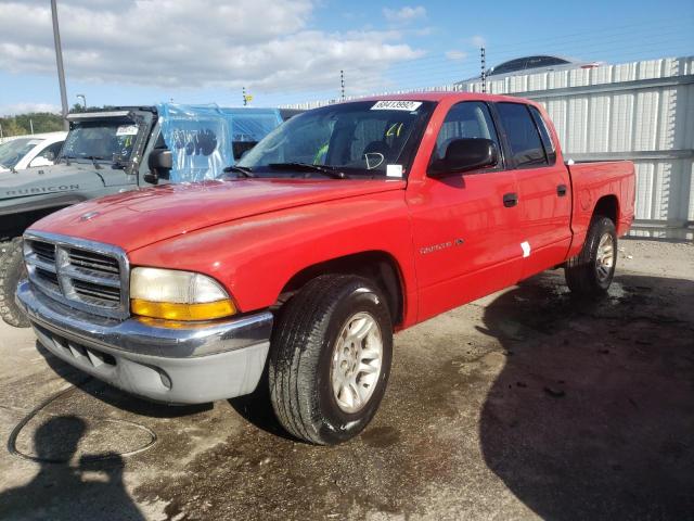 1B7GL2AN31S180205 - 2001 DODGE DAKOTA QUA RED photo 2