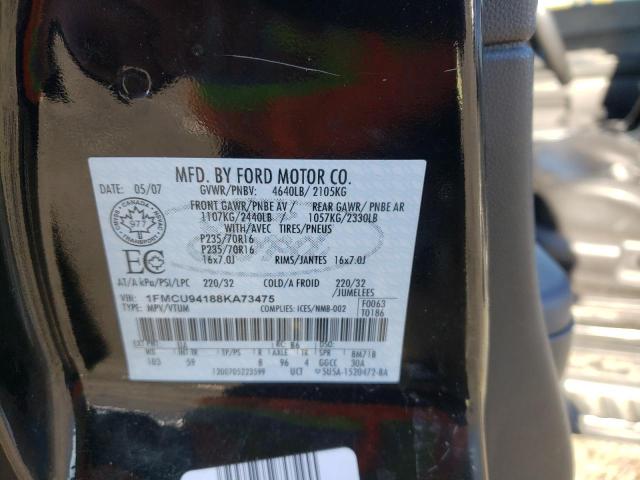 1FMCU94188KA73475 - 2008 FORD ESCAPE 4D BLACK photo 13