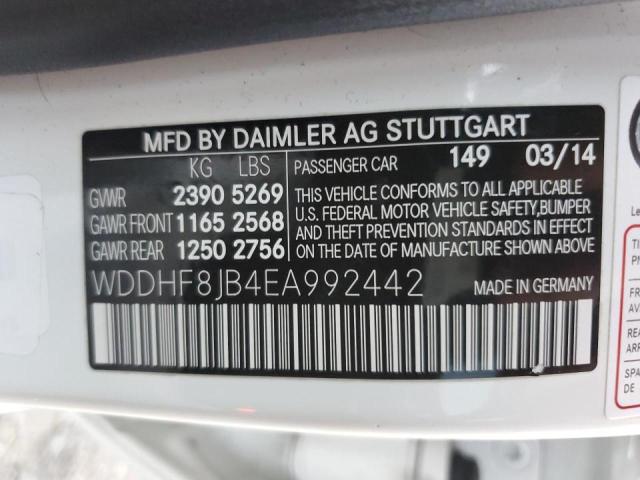 WDDHF8JB4EA992442 - 2014 MERCEDES-BENZ E 350 4MAT WHITE photo 12