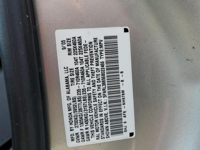 5FNRL38856B022466 - 2006 HONDA ODYSSEY TO SILVER photo 13