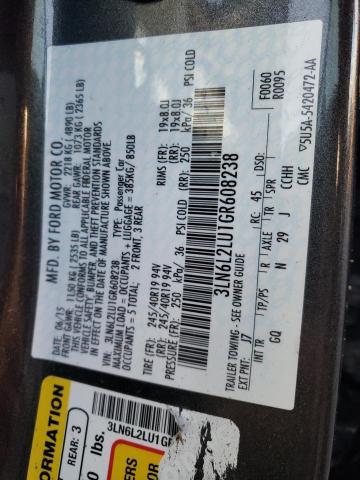 3LN6L2LU1GR608238 - 2016 LINCOLN MKZ HYBRID GRAY photo 12