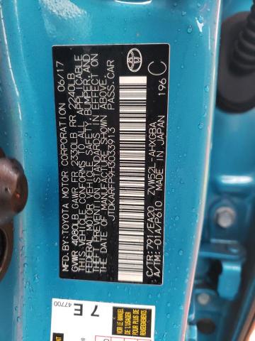 JTDKARFP9H3033913 - 2017 TOYOTA PRIUS PRIM 蓝色 照片 12