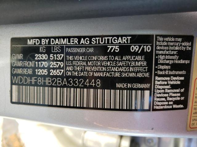 WDDHF8HB2BA332448 - 2011 MERCEDES-BENZ E 350 4MAT SILVER photo 12