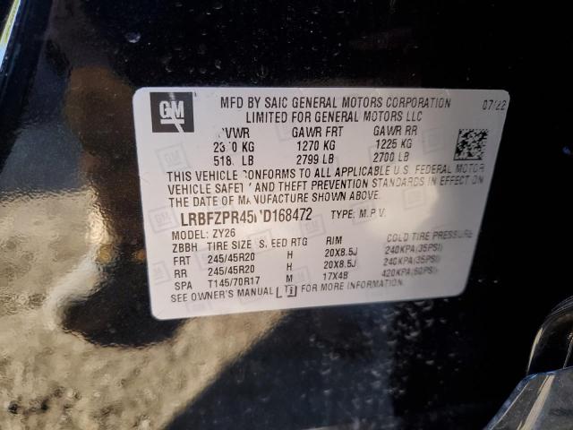 LRBFZPR45ND168472 - 2022 BUICK ENVISION E BLACK photo 13