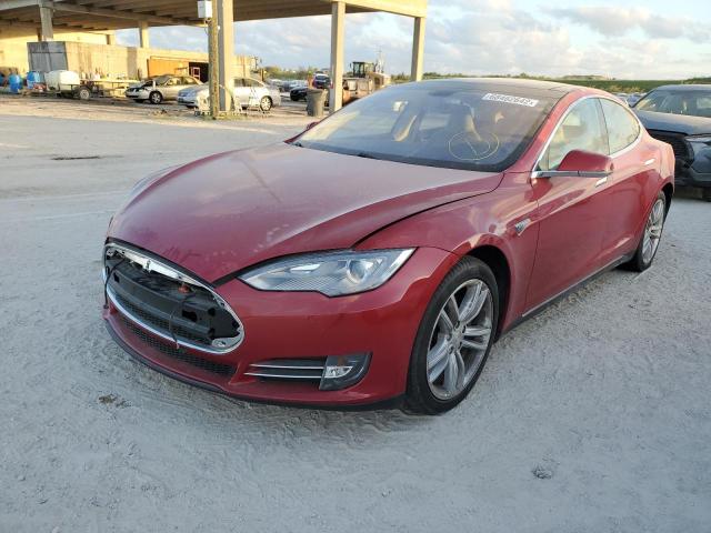 5YJSA1H1XEFP46411 - 2014 TESLA MODEL S Rojo foto 1