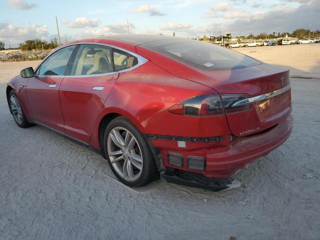 5YJSA1H1XEFP46411 - 2014 TESLA MODEL S Rojo foto 2