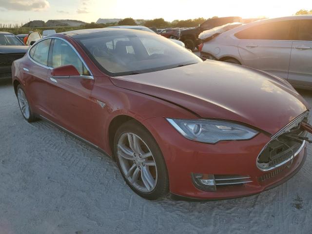 5YJSA1H1XEFP46411 - 2014 TESLA MODEL S Rojo foto 4