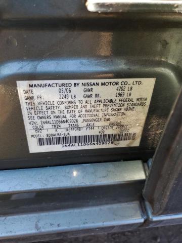 1N4AL11D66N409026 - 2006 NISSAN ALTIMA S TEAL photo 13