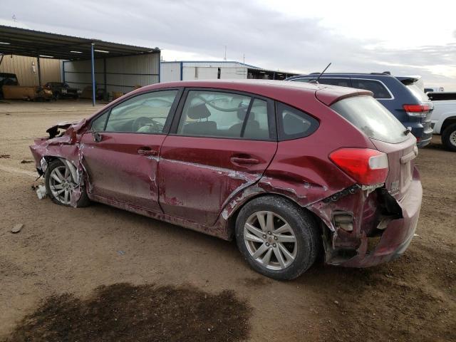 JF1GPAC66F8205659 - 2015 SUBARU IMPREZA PR BURGUNDY photo 2