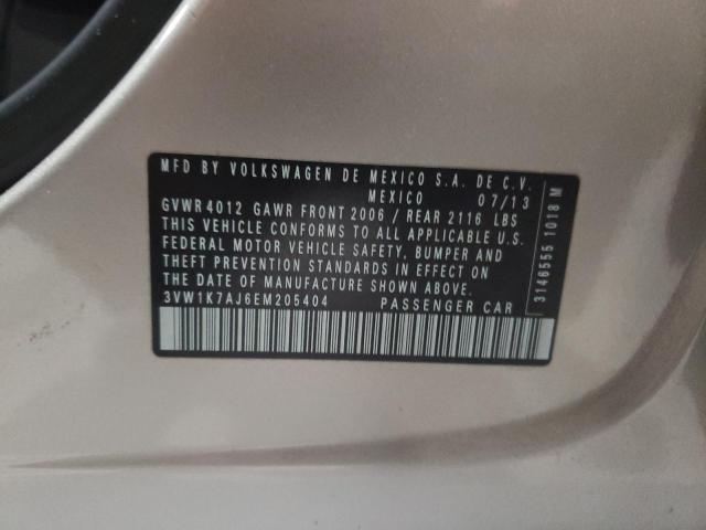 3VW1K7AJ6EM205404 - 2014 VOLKSWAGEN JETTA BASE TAN photo 12