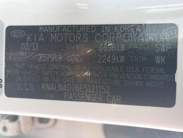 KNALN4D76E5121152 - 2014 KIA CADENZA PR WHITE photo 12