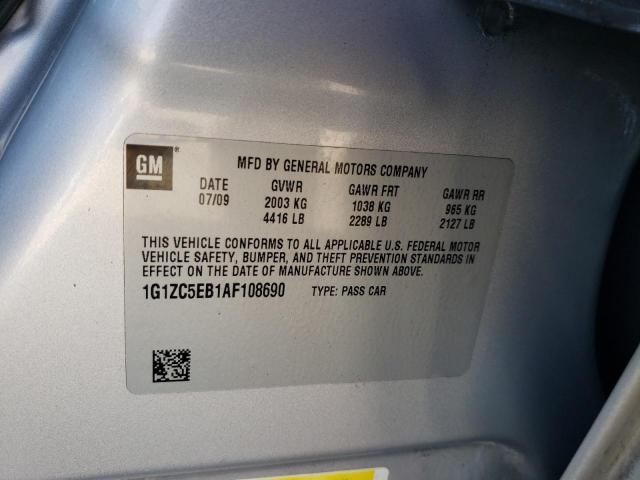 1G1ZC5EB1AF108690 - 2010 CHEVROLET MALIBU 1LT 银色 照片 13