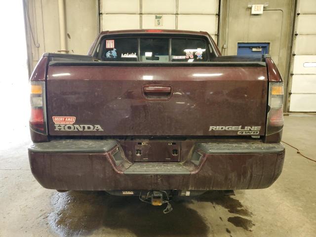 2HJYK16528H542211 - 2008 HONDA RIDGELINE MAROON photo 6