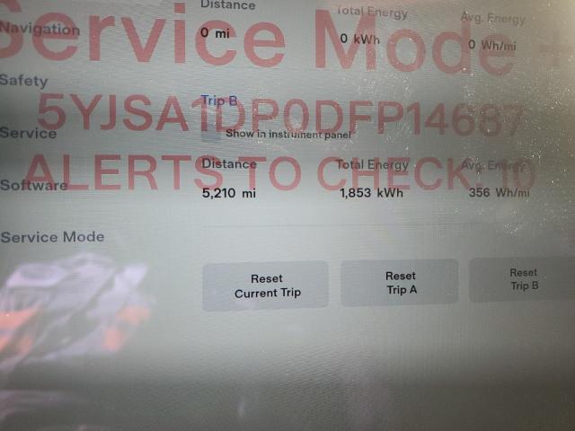 5YJSA1DP0DFP14687 - 2013 TESLA MODEL S Negro foto 9