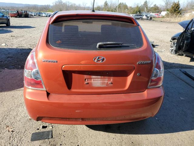 KMHCM3AC1BU190670 - 2011 HYUNDAI ACCENT GL ORANGE photo 6