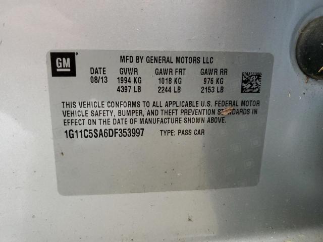 1G11C5SA6DF353997 - 2013 CHEVROLET MALIBU 1LT 银色 照片 12