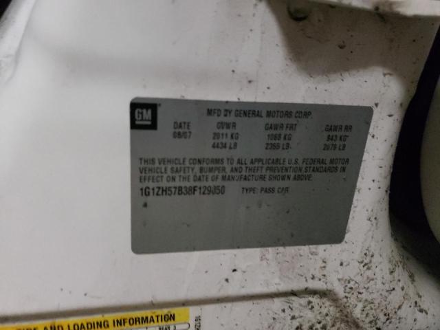 1G1ZH57B38F129050 - 2008 CHEVROLET MALIBU 1LT WHITE photo 12