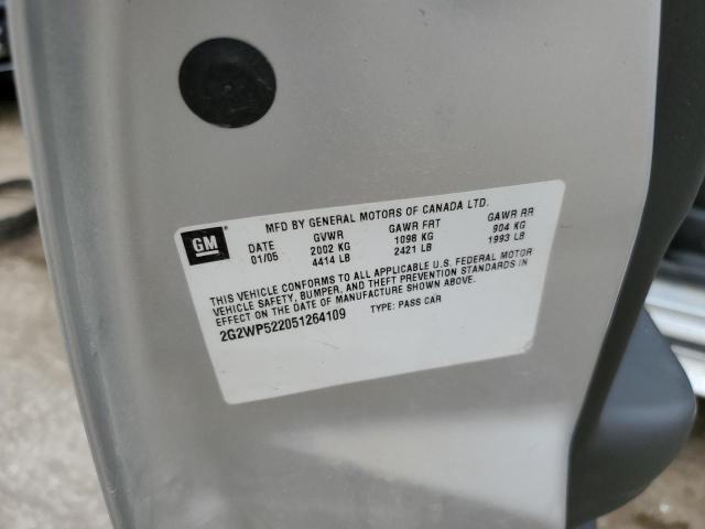 2G2WP522051264109 - 2005 PONTIAC GRAND PRIX ვერცხლისფერი ფოტო 12